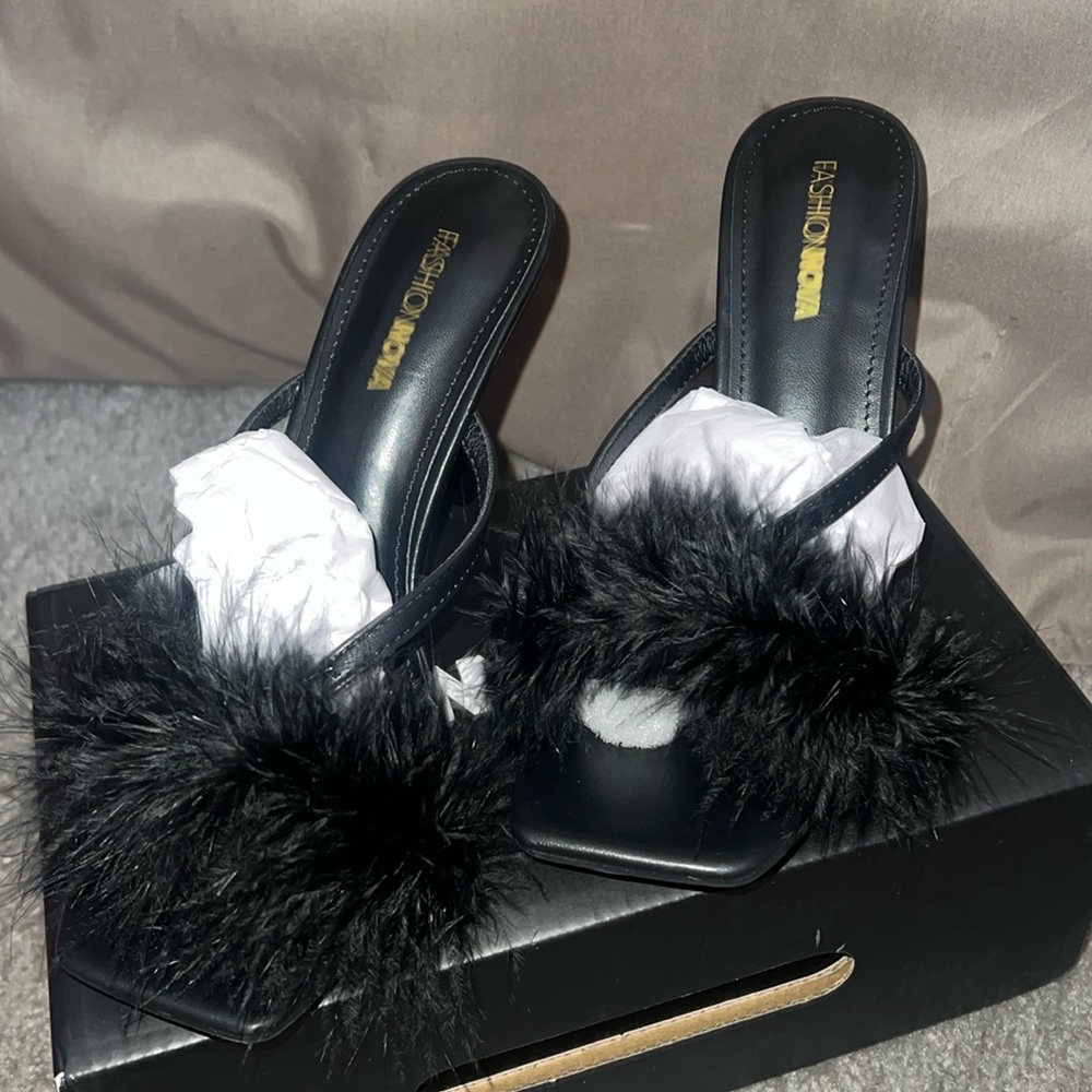 Black fury open toed Heels